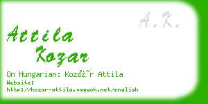 attila kozar business card